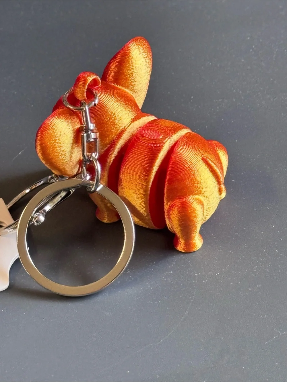 NWT 3D Printed Articulated Elephant Keychain Red Orange Fidget Toy Bag Charm